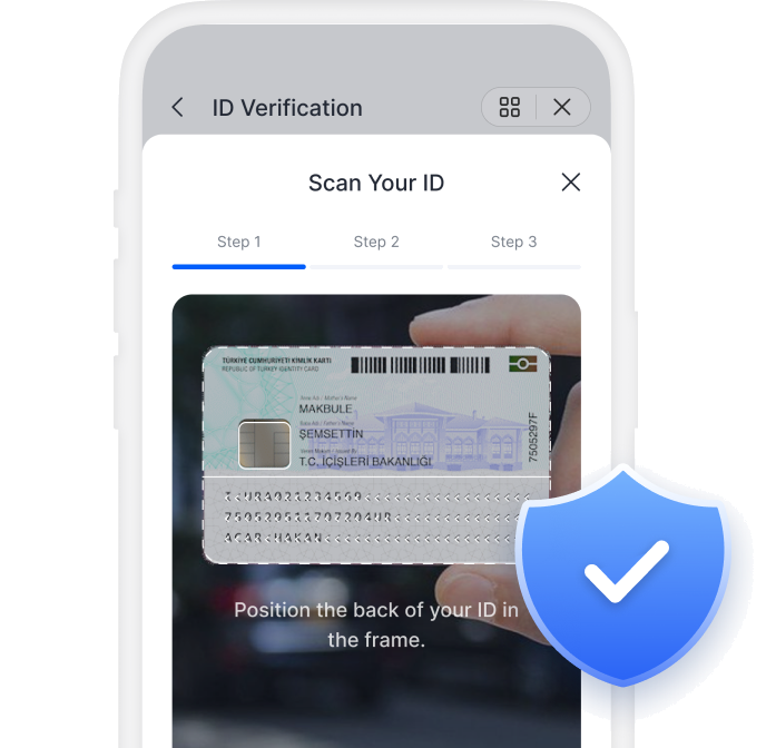 KOBIL Ausweis-Scan auf einem Smartphone mit Verifiziert-Badge in Schildform