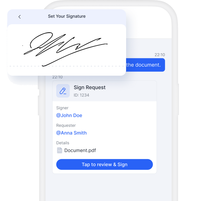 Bildschirm zur Erfassung einer digitalen Signatur auf einem Smartphone