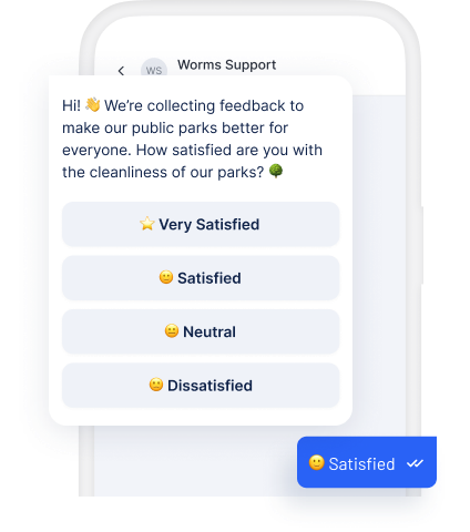 Eine Feedback-Umfrage im Trusted Messenger auf einem Smartphone