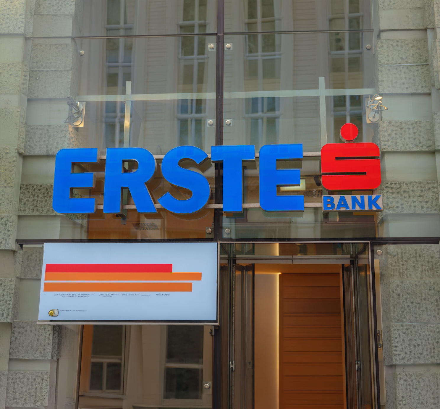 Erste Bank branch facade with logo